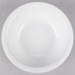 Acopa 3.5 oz. Bright White Rolled Edge Stoneware Fruit Bowl / Monkey Dish - 36/Case