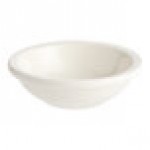 Acopa 3.5 oz. Bright White Rolled Edge Stoneware Fruit Bowl / Monkey Dish - 36/Case