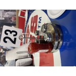 American Metalcraft SCH6 Stainless Steel Round Contemporary Condiment Caddy with Card Holder - 6 1/4