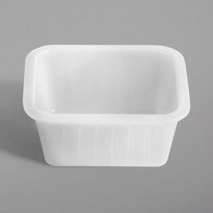TableCraft 240009 Better Burger Collection 3 oz. White Rectangular Melamine Sauce Cup