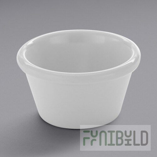 American Metalcraft 3 oz. Smooth White Melamine Ramekin - 12/Case