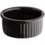 Acopa 4.5 oz. Glossy Black Fluted Stoneware Ramekin - 48/Case Acopa 4.5 oz. Glossy Black Fluted Stoneware Ramekin - 48/Case