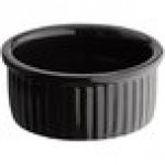 Acopa 4.5 oz. Glossy Black Fluted Stoneware Ramekin - 48/Case Acopa 4.5 oz. Glossy Black Fluted Stoneware Ramekin - 48/Case