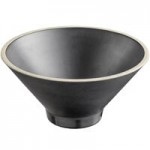 Acopa Ugoki 4 oz. Matte Black Two Compartment Melamine Sauce Dish with Ivory Rim - 12/Pack