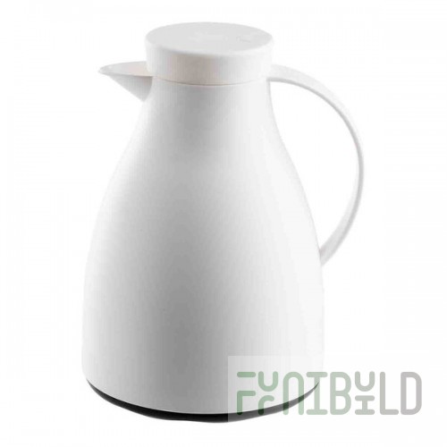 TableCraft 50 oz. White Plastic Coffee Carafe with Glass Liner 12664 - 6/Case