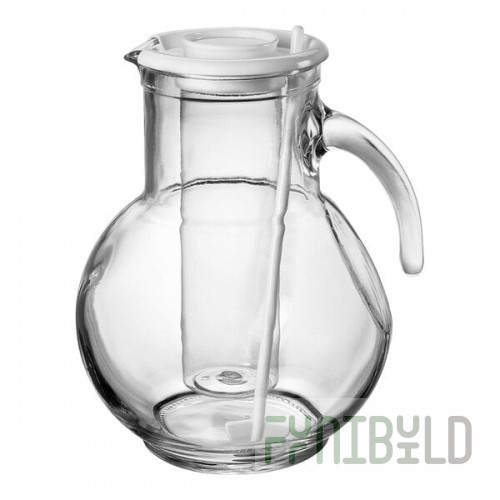 Bormioli Rocco Kufra from Steelite International 72 oz. Glass Pitcher with Ice Chamber and Stirrer - 6/Case