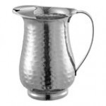 Acopa 64 oz. Hammered Stainless Steel Slender Bell Pitcher with Ice Guard Acopa 64 oz. Hammered Stainless Steel Slender Bell Pitcher with Ice Guard