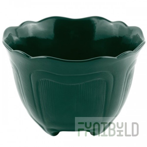 Bon Chef 9060 1.5 Qt. Hunter Green Sandstone Finish Cast Aluminum Garnish Bowl