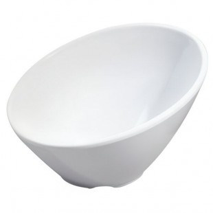 GET B-783-W San Michele 3 oz. White Slanted Melamine Bowl - 48/Case