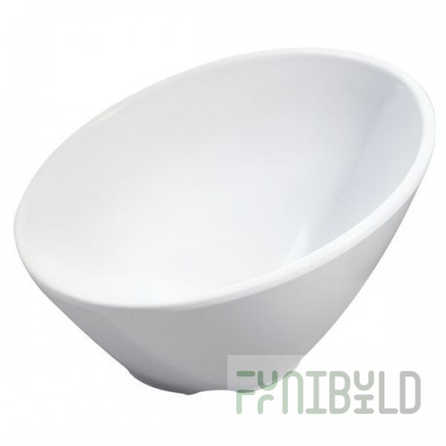GET B-783-W San Michele 3 oz. White Slanted Melamine Bowl - 48/Case