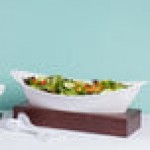 TableCraft MGMT2412 6.75 Qt. White Oblong Melamine Bowl - 24 1/2