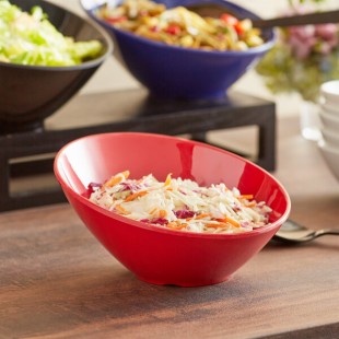 Acopa 20 oz. Red Slanted Melamine Bowl Acopa 20 oz. Red Slanted Melamine Bowl