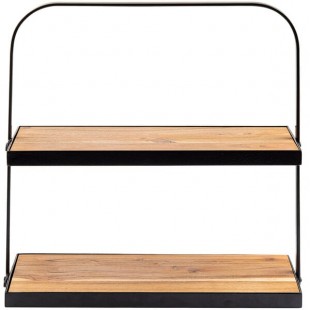 TableCraft 10718 Two Tier Rectangular Acacia Wood Display Stand - 17 1/2 TableCraft 10718 Two Tier Rectangular Acacia Wood Display Stand - 17 1/2