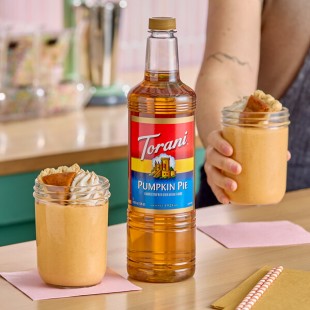 Torani Pumpkin Pie Flavoring Syrup Plastic Bottle 1 Liter - 6/Case