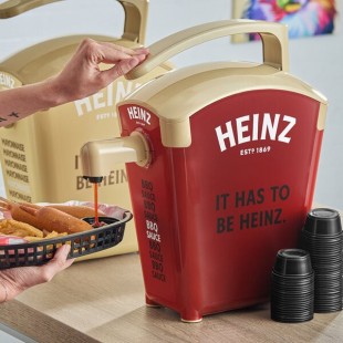 Heinz Keystone 1.5 Gallon Brown Plastic Countertop Barbeque Pump Dispenser