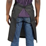 Uncommon Chef 3124 Black Customizable 100% Cotton Spunk Waist Apron with Black Webbing and 2 Pockets 24