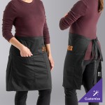 Mercer Culinary M61129BK Genesis® Black Poly-Cotton Short Bistro Apron - 19 Mercer Culinary M61129BK Genesis® Black Poly-Cotton Short Bistro Apron - 19