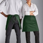 Choice Hunter Green Poly-Cotton Half Bistro Apron with 2 Pockets - 18