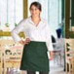 Choice Hunter Green Poly-Cotton Half Bistro Apron with 2 Pockets - 18