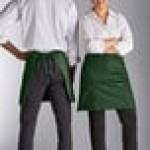 Choice Hunter Green Poly-Cotton Half Bistro Apron with 2 Pockets - 18