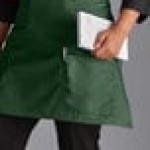 Choice Hunter Green Poly-Cotton Half Bistro Apron with 2 Pockets - 18