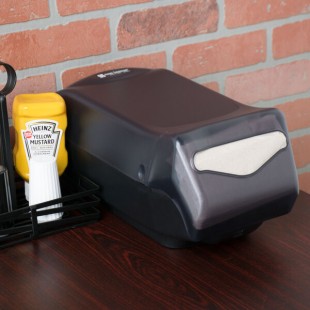 San Jamar H5005TBK Fullfold Venue Countertop Napkin Dispenser with Control Face - Black Pearl