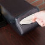 San Jamar H5005TBK Fullfold Venue Countertop Napkin Dispenser with Control Face - Black Pearl