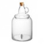 Acopa 4 Gallon Growler Glass Beverage Dispenser with Cork Lid and Wood Base