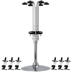 Precision Pours ROL 1 1/2 oz MM Rack & Pour 1.5 oz. Rotary 6 Bottle Measured Liquor Pourer and Rack System with Shot-Counting Meter Precision Pours ROL 1 1/2 oz MM Rack & Pour 1.5 oz. Rotary 6 Bottle Measured Liquor Pourer and Rack System with Shot-Counting Meter