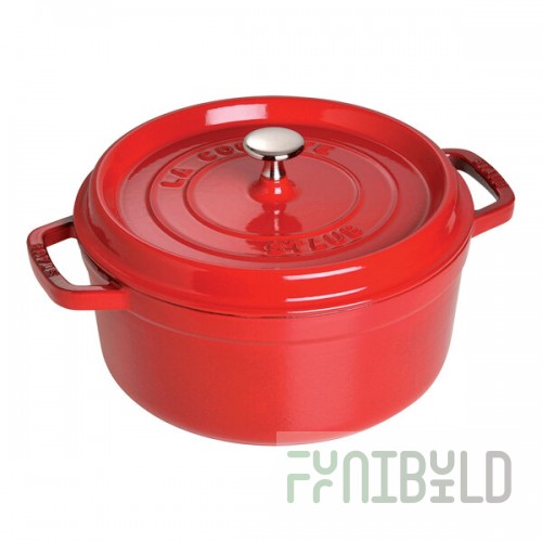 Staub 5.5 Qt. Cherry Enameled Cast Iron Dutch Oven 1004218