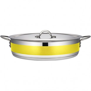Bon Chef Country French X 9 Qt. Yellow Stainless Steel Brazier Pot - 71032-CF2-Y