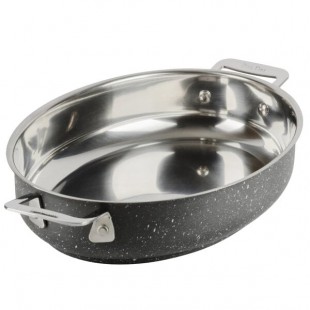 Bon Chef 60020GALAXY Cucina 1.2 Qt. Galaxy Stainless Steel Oval Au Gratin Dish Bon Chef 60020GALAXY Cucina 1.2 Qt. Galaxy Stainless Steel Oval Au Gratin Dish