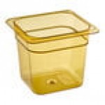 Carlisle 3088513 StorPlus 1/6 Size Amber High Heat Plastic Food Pan - 6