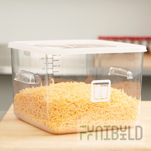 Rubbermaid® 12, 18, and 22 Qt. White Square Polyethylene Food Storage Container Lid