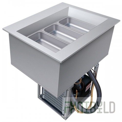 Hatco CWBP-1 One Pan Slanted Drop-In Refrigerated Cold Food Well with Drain - 120V
