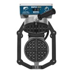Waring WWHD500 Non-Stick Belgian Waffle Maker with Heavy-Duty Cast Iron Guardrails and 360-Degree Rotation - 120V, 1,600W