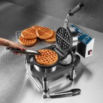 Waring WWHD500 Non-Stick Belgian Waffle Maker with Heavy-Duty Cast Iron Guardrails and 360-Degree Rotation - 120V, 1,600W