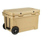 CaterGator CG45SPBW Beige 45 Qt. Mobile Rotomolded Outdoor Cooler / Ice Chest