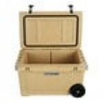 CaterGator CG45SPBW Beige 45 Qt. Mobile Rotomolded Outdoor Cooler / Ice Chest