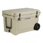 CaterGator CG45SPBW Beige 45 Qt. Mobile Rotomolded Outdoor Cooler / Ice Chest