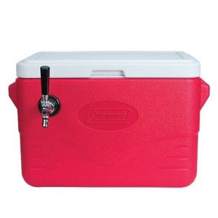 Micro Matic CB281R Red 1 Faucet 28 Qt. Insulated Jockey Box with 50 ft. Coil