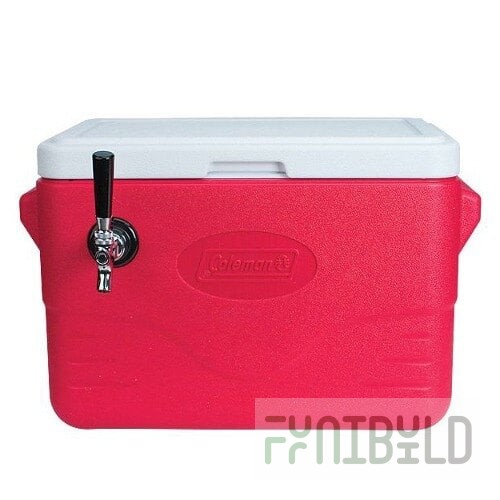 Micro Matic CB281R Red 1 Faucet 28 Qt. Insulated Jockey Box with 50 ft. Coil