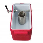Micro Matic CB281R Red 1 Faucet 28 Qt. Insulated Jockey Box with 50 ft. Coil