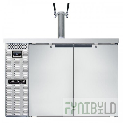 Continental Refrigerator KC50-N-SS Double Tap Kegerator Beer Dispenser - Stainless Steel, (2) 1/2 Keg Capacity