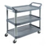 Rubbermaid® FG409100GRAY Xtra Gray 300 lb. Three Shelf Utility Cart / Bus Cart 40 Rubbermaid® FG409100GRAY Xtra Gray 300 lb. Three Shelf Utility Cart / Bus Cart 40
