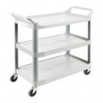 Rubbermaid® FG409100GRAY Xtra Gray 300 lb. Three Shelf Utility Cart / Bus Cart 40 Rubbermaid® FG409100GRAY Xtra Gray 300 lb. Three Shelf Utility Cart / Bus Cart 40