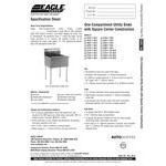 Eagle Group 2118-1-16/3 One Compartment Stainless Steel Commercial Sink without Drainboard - 19 3/8 Eagle Group 2118-1-16/3 One Compartment Stainless Steel Commercial Sink without Drainboard - 19 3/8