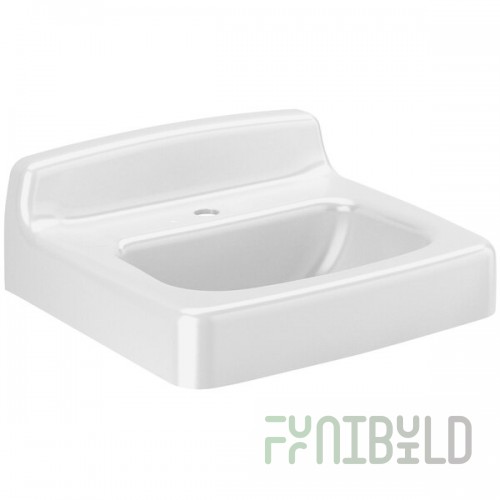 Sloan 3873117 Enameled Cast Iron Wall Mounted Backsplash Lavatory with Single Centerset