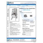 Univex SRM80+ 80 Qt. Planetary Floor Mixer with #12 PTO Hub, Guard, and Standard Accessories - 208-240V, 3 hp