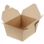 Choice Kraft Microwavable Folded Paper #1 Take-Out Customizable Container 4 3/8